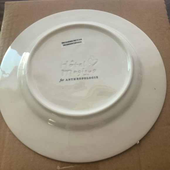 ANTHROPOLOGIE Hotel Magique Heart Dessert Plate Green with Black Heart NEW - Picture 5 of 9